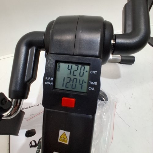 FOLDING LIGHTWEIGHT MINI EXERCISE BIKE UNDER DESK - BLACK\SILVER image 2