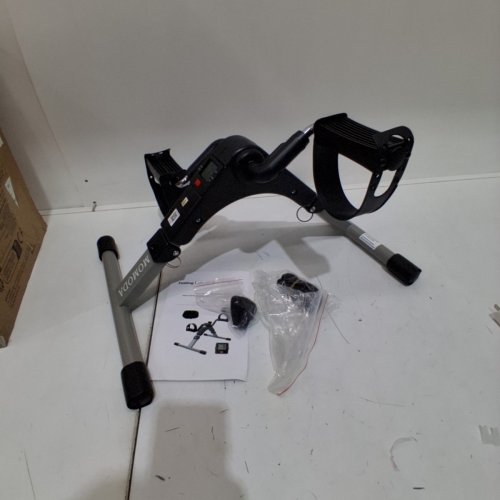 FOLDING LIGHTWEIGHT MINI EXERCISE BIKE UNDER DESK - BLACK\SILVER image 4