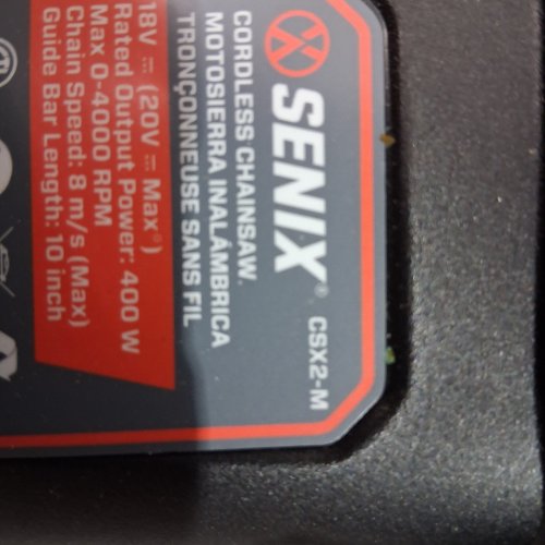 SENIX CORDLESS BRUSHLESS CHAINSAW - 20V - 10" - 8M/S - BLUE / BLACK (MODEL: CSX2-M) image 2