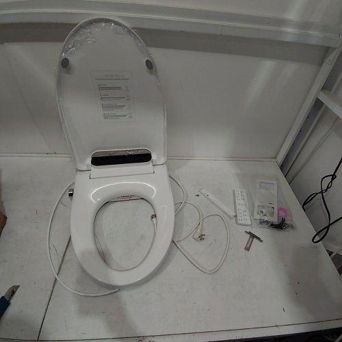 IYTATA WARM WATER WITH AIR DRYER HEATED AND SLOW CLOSE LID ELONGATED FRONT AND REAR WASH BIDET TOILET SEAT - WHITE (MODEL: V101) image 4