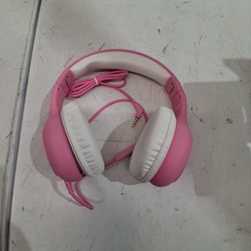 KIDS MPOW CH6S WIRED HEADPHONES - 3.5MM AUX - PINK/WHITE (MODEL: BH297B) image 3