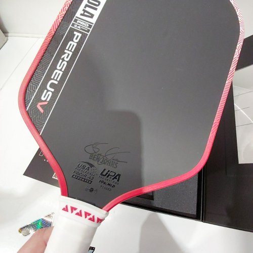 JOOLA PERSEUS PRO V PICKLEBALL PADDLE - 14MM - BLACK/RED/WHITE (MODEL: 600558) image 5