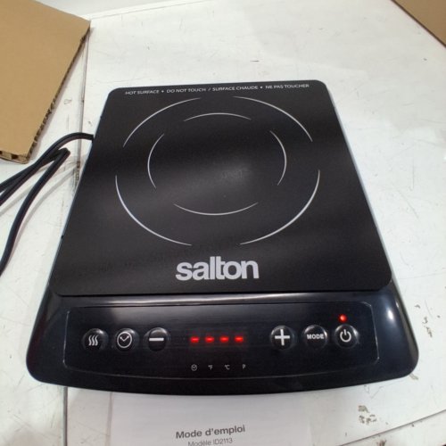 SALTON PORTABLE INDUCTION COOKTOP WITH 8 COOKING SETTINGS AND COOL TOUCH- 1500W -BLACK (MODEL ID2113) image 2