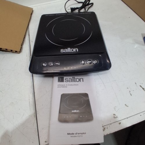 SALTON PORTABLE INDUCTION COOKTOP WITH 8 COOKING SETTINGS AND COOL TOUCH- 1500W -BLACK (MODEL ID2113) image 3