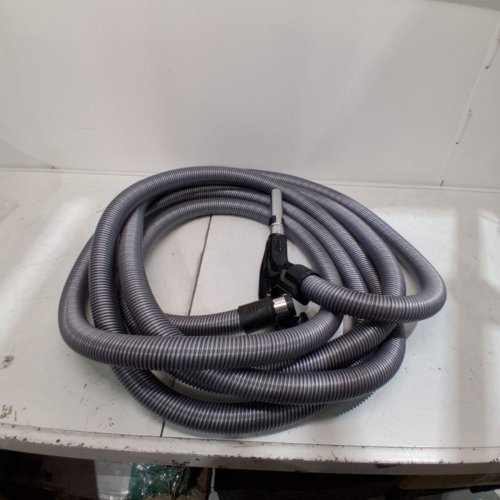OVO UNIVERSAL CENTRAL VACUUM HOSE - LOW VOLTAGE SWITCH ON HANDLE, CRUSHPROOF HOSE FITS MOST INLETS - 50FT - BLACK/GREY (MODEL: ACCHO-50LV-BK) image 2