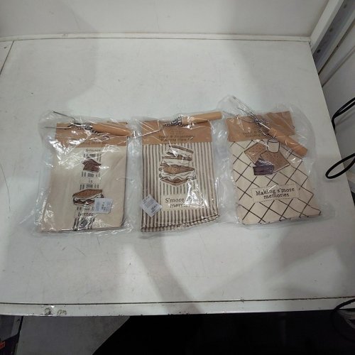 3PK MUDPIE DECORATIVE SMORE TOWEL AND STICK SET - ASSORTED CREAM PRINTS image 2