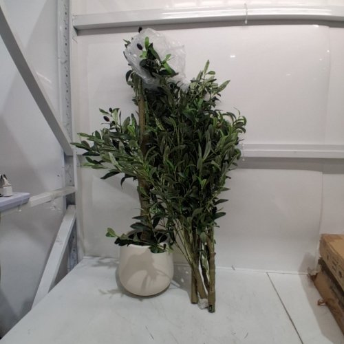 FEELEAD ARTIFICIAL OLIVE TREE WITH PLANTER - 7FT - GREEN/WHITE image 2