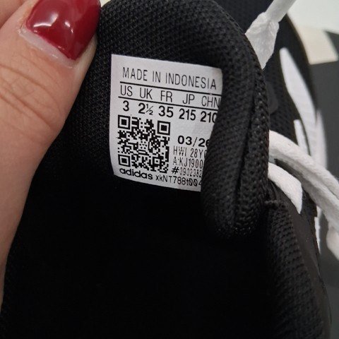 KID'S ADIDAS FAITO K SNEAKERS - SIZE 3 - BLACK / WHITE (ITEM: KJ1900) image 5