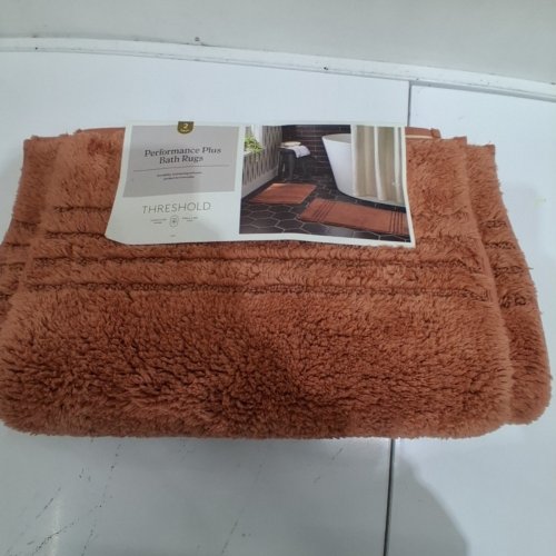 2PC THRESHOLD BATH RUG SET - 20" X 34" - 17" X 24" - CORAL PINK image 3