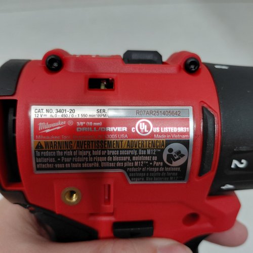 MILWAUKEE SUBCOMPACT BRUSHLESS 3/8" DRILL/DRIVER ** TOOL ONLY** - RED (ITEM: 3401-20) image 2