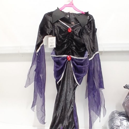 2PC GIRLS PARTYHOLIC EVIL QUEEN COSTUME DRESS AND HEADBAND - LARGE/JUNIOR 10-12 - BLACK / PURPLE (ITEM: 70084 L) image 2