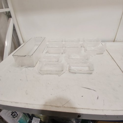 11PC PLASTIC STACKABLE STORAGE ORGANIZER - CLEAR image 3