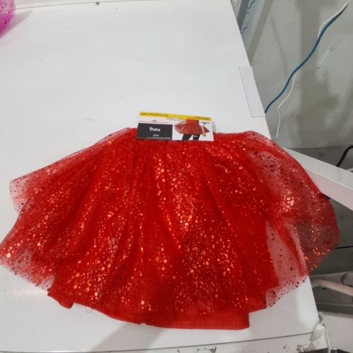 GIRL'S WAY TO CELEBRATE SPARKLY SHORT TUTU - LARGE - RED image 3