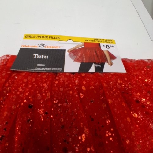 GIRL'S WAY TO CELEBRATE SPARKLY SHORT TUTU - LARGE - RED image 4