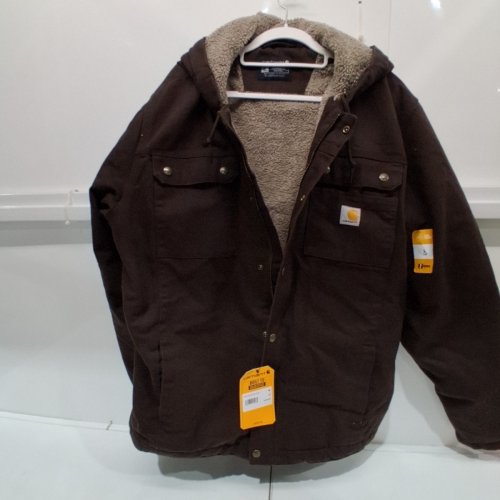 MEN'S CARHARTT SHERPA LINED BARTLETT JACKET - LARGE TALL - DARK BROWN (STYLE: OJ3826-M/103826-DKB) image 2