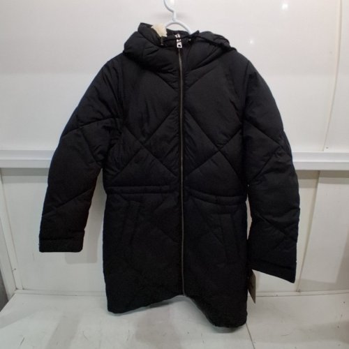 WOMEN'S LEVI'S SOFT SHERPA LINED DIAMOND QUILTED LONG PARKA JACKET - SMALL - BLACK image 2