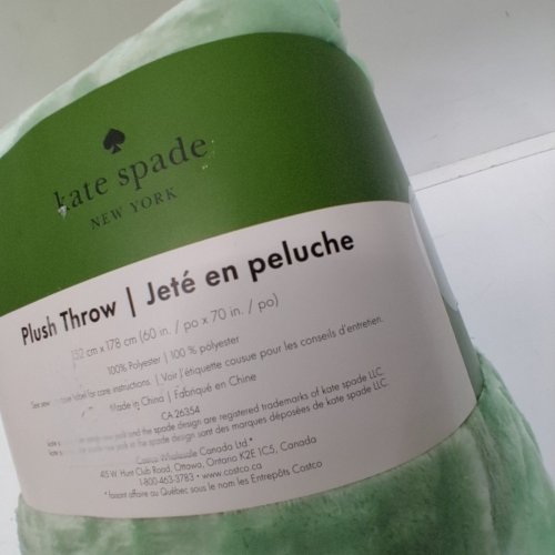 KATE SPADE PLUSH THROW BLANKET - 60" X 70" - MINT GREEN (MODEL: 1859162) image 3