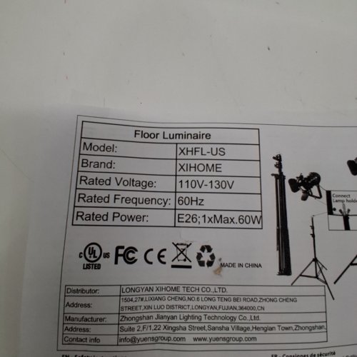 2 XIHΟME FLOOR LAMPS - 110 V TO 130 V, 60W MAX - BLACK (MODEL: XHFL-US) image 4