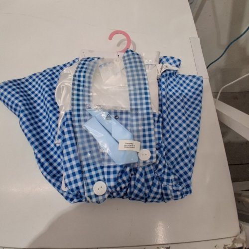 3PC GIRLS RUBIES WIzARD OF OZ DOROTHY COSTUME - SMALL 4-6 - BLUE AND WHITE image 2