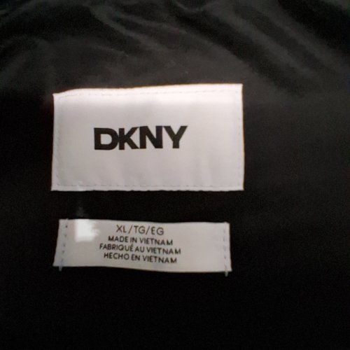 WOMEN'S DKNY TRENCH COAT WITH QUILTED BIB AND BELT - EXTRA LARGE - BLACK/GREY image 4