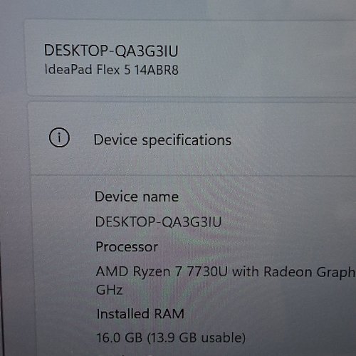 LENOVO IDEAPAD FLEX 5 WUXGA TOUCHSCREEN LAPTOP - RYZEN 7 7730U, 16 GB RAM, 1TB SSD - 14" - GREY (MODEL: 14ABR8) image 7