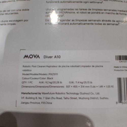 MOVA DIVER A10 CORDLESS ROBOTIC POOL VACUUM CLEANER - 6,000GPH SUCTION - BLACK (MODEL:A10) image 2