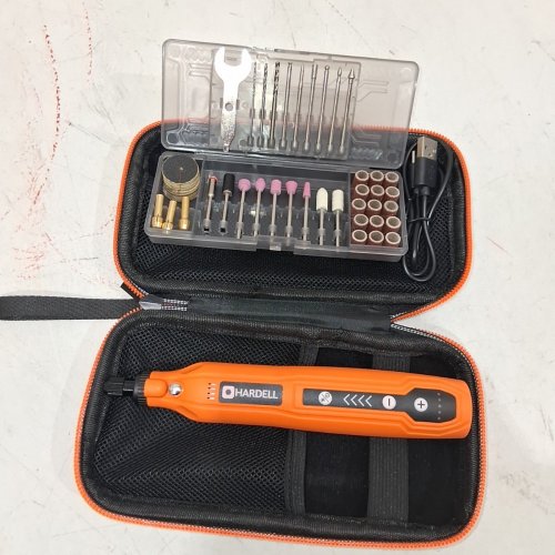 HARDELL 5-SPEED MINI CORDLESS ROTARY TOOL - 3.7V - ORANGE - (MODEL: Q0M-DC-4N) image 3