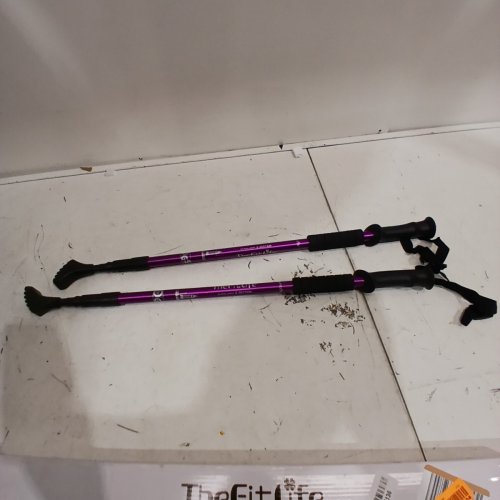 THEFITLIFE NORDIC WALKING TREKKING POLES WITH ANTISHOCK AND QUICK LOCK SYSTEM - 26"-51.2"- PURPLE image 2