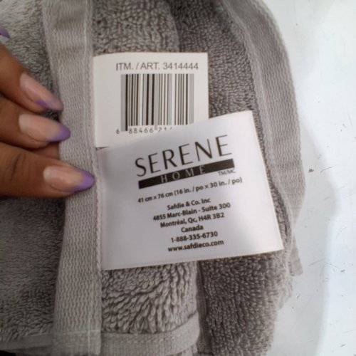5PK SERENE HOME COLLECTION HAND TOWELS - 16" X 30" - GREY (MODEL:3414444) image 2