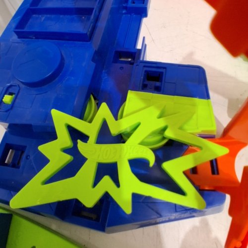 HOT WHEELS ACTION EPIC CRASH DASH TOY CAR TRACK SET - BLUE/GREEN/ORANGE (MODEL-HNL97) image 5