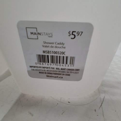 4 MAINSTAYS PLASTIC SHOWER CADDY WITH HANDLE - 9.8" X 8.2" X 7.2" - CLEAR/GREY (MODEL: MSB5100320C) image 2