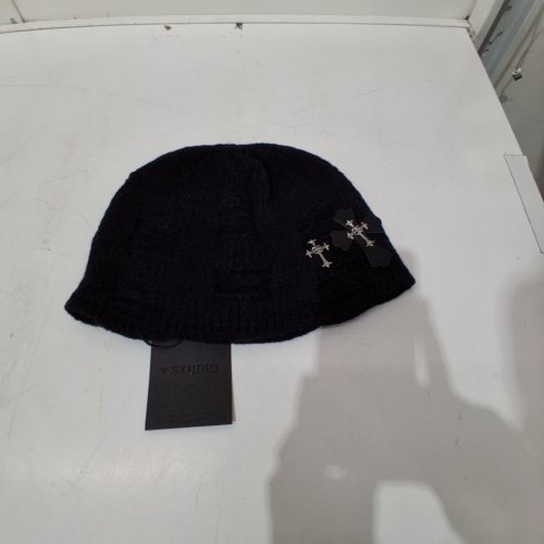 MEN'S Y STUDIO CROSS-EMBELLISHED KNIT BEANIE - OSFM - BLACK image 2
