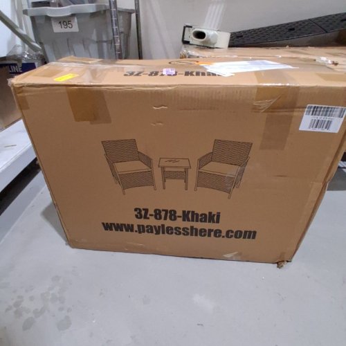 3PC OUTDOOR WATER RESISTANT WICKER PATIO FURNITURE SET - BLACK/KHAKI (MODEL: 3Z-878) image 5