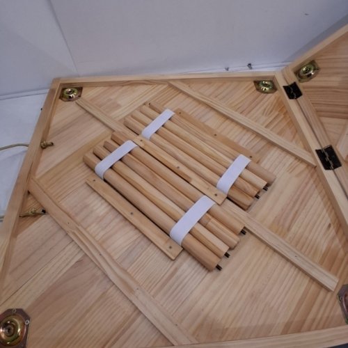 MILOSTELOM FOLDING PICNIC TABLE WITH TABLE RUNNER - 60" X 30" - NATURAL WOOD image 3