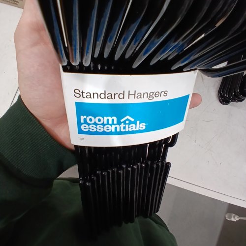 108PK ROOM ESSENTIALS PLASTIC HANGERS - ADULT - BLACK image 2