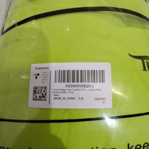 TUDOMRO OUTDOOR PATIO EGG CHAIR CUSHION - GREEN (ITEM: QQ3041) image 2