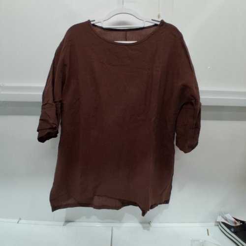 WOMEN'S SHORT SLEEVE TOP - LARGE - BROWN image 4