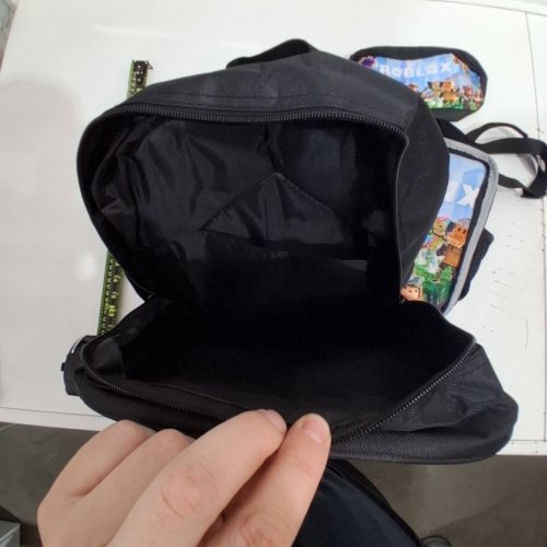 3PC ROBLOX school backpack lunch bag and pencil case SET - BLACK / MULTICOLOUR image 4
