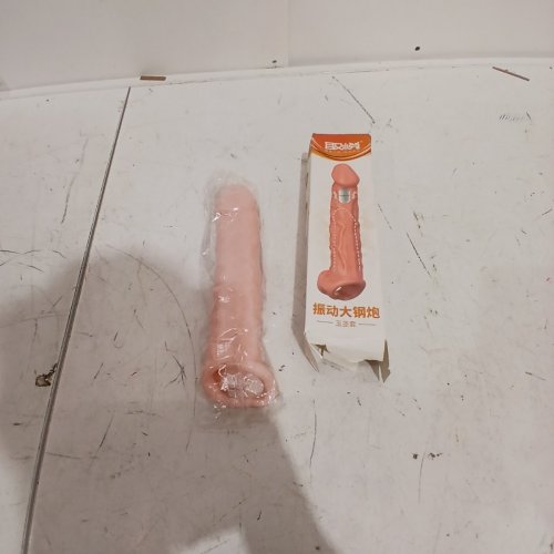 REUSEABLE SILICONE PENIS SLEEVE EXTENDER - 11" - FLESH image 3