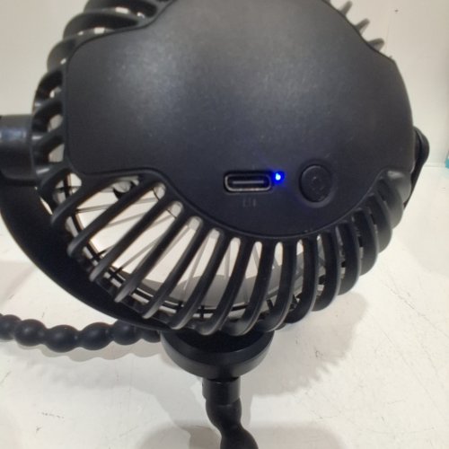 MEIBOLIN RECHAGEABLE BATTERY OPEREATED PORTABLE FAN WITH FLEXIBLE TRIPOD - 3 SPEEDS - BLACK (MODEL: F3) image 2