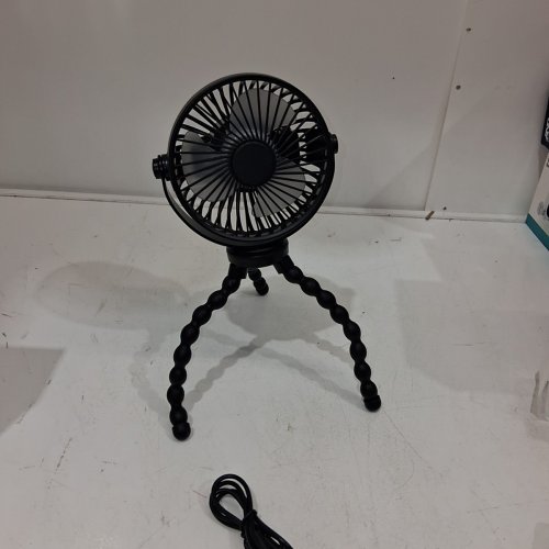 MEIBOLIN RECHAGEABLE BATTERY OPEREATED PORTABLE FAN WITH FLEXIBLE TRIPOD - 3 SPEEDS - BLACK (MODEL: F3) image 3