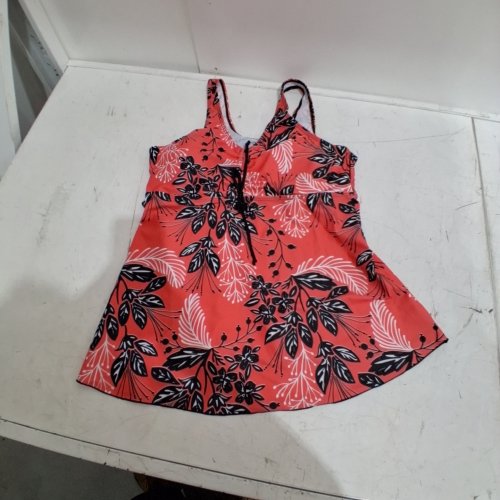 WOMENS SWIM TOP TANKINI - EXTRA LARGE - RED FLORAL image 2