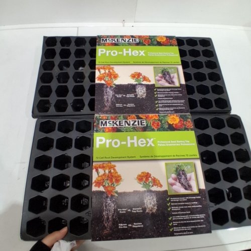 (2) MCKENZIE PRO-HEX PLANT STARTING TRAYS WITH DOMES - 72 CELL EACH - BLACK (ITEM: BC390507) image 8