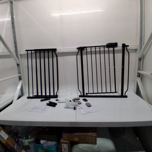 ALLAIBB WALK THROUGH PRESSURE MOUNT AUTO CLOSE TENSION SAFETY GATE - 57" X 62" - BLACK (MODEL: W046) image 2