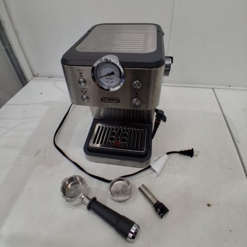 DELONGHI LINEA CLASSIC ESPRESSO MACHINE WITH MILK FROTHER - SILVER (MODEL: ‎EM450M) image 3