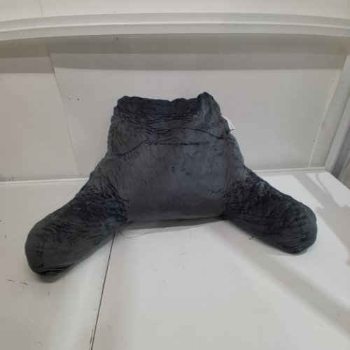 CLARA CLARK BED REST READING PILLOW WITH ARMS AND POCKETS - GREY image 2