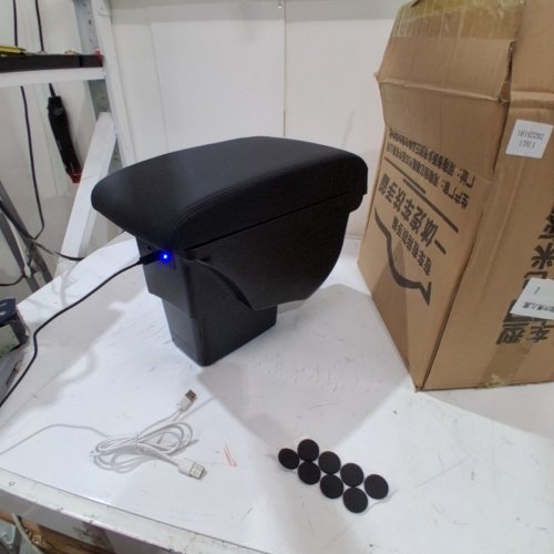 PADDED AUTOMOTIVE CENTER CONSOLE ARMREST FOR KIA SOUL 2006 - 2017- BLACK image 4
