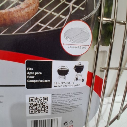 WEBER CHARCOAL BARBECUE GRILL GRATE - FOR 18" WEBER GRILLS - 17.5" image 3