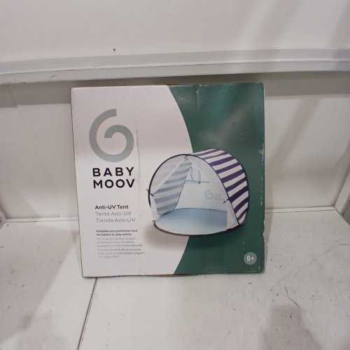 BABY MOOV COLLAPSIBLE FOLDABLE ANTI-UV TENT WITH VELCRO DOOR AND CARRY BAG - 36" X 34" X 39" - UPF 50+ - BLUE AND WHITE STRIPES - (MODEL - 1725-714D) image 6