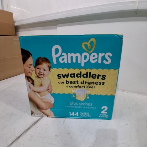 144PK PAMPERS SWADDLERS DISPOSABLE BABY DIAPERS - SIZE 2 (10-22LBS) image 2